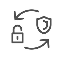 Defense related icon outline and linear symbol.
