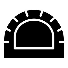 protractor glyph icon 