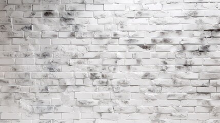 Old dirty white brick wall texture background. AI generated.