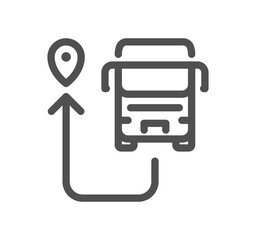 Truck logistics related icon outline and linear symbol.
