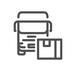 Truck logistics related icon outline and linear symbol.

