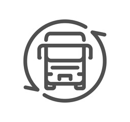 Truck logistics related icon outline and linear symbol.
