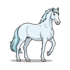 Naklejka na ściany i meble Horse hand-drawn illustration. Horse. Vector doodle style cartoon illustration