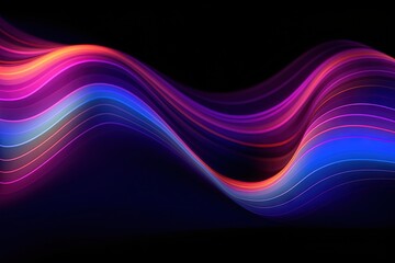 Fototapeta premium A colorful wave of light on a black background, created with Generative Ai Technology