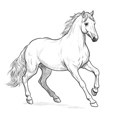 Naklejka na ściany i meble Stallion hand-drawn illustration. Stallion. Vector doodle style cartoon illustration