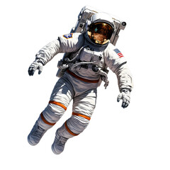 Fototapeta na wymiar Astronaut, white background, full body spaceman Generative AI