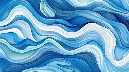 Fototapeta premium A blue and white background with wavy lines, created with Generative Ai Technology