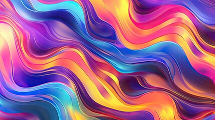 Obraz premium A colorful abstract background with wavy lines, created with Generative Ai Technology