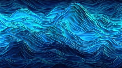 Fototapeta na wymiar A painting of waves in blue and green, created with Generative Ai Technology
