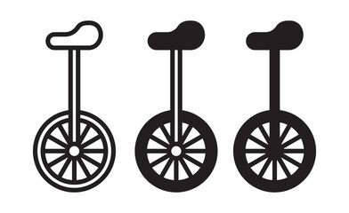 Fototapeta na wymiar Unicycle icon set. juggler cycle thin line vector icon set. one wheel bike sign.