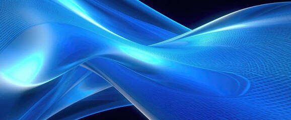 A blue abstract background with wavy lines, background for presentation, created with Generative Ai Technology