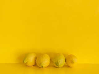 lemons on a yellow background