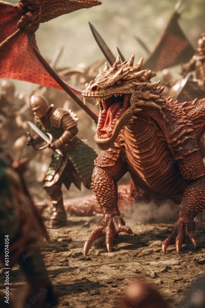 Aufkleber a close up of a dragon on a field. generative ai image.