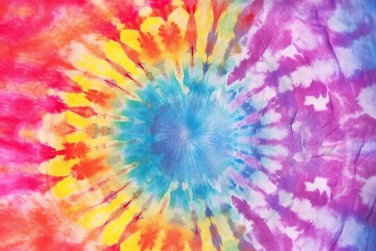 A colorful tie - dyed background with a circular design, created with Generative Ai Technology