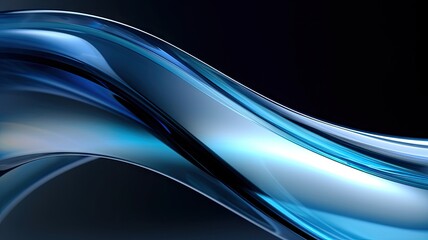 Fototapeta premium close up of a blue wave on a black background, background for presentation, created with Generative Ai Technology