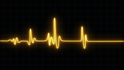 glowing neon heart pulse. heartbeat Electrocardiogram. emergency ekg monitoring.