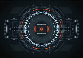 Hud futuristic element. Hi-tech user interface. Abstract virtual target. Vector illustration.