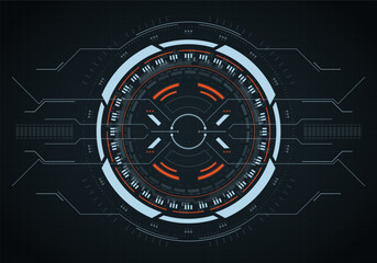 Hud futuristic element. Hi-tech user interface. Abstract virtual target. Vector illustration.