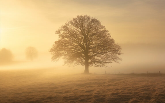 Tree, Foggy, Field, Landscape © Michael Holy