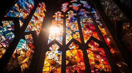 Beautiful mosaic window in the church