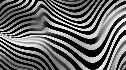 Fototapeta na wymiar Optical art abstract background wave design black and white. Abstract black and white background with wavy lines, created with Generative Ai Technology