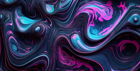 Obraz premium Abstract background with vibrant blue, pink, and purple swirls, created with Generative Ai Technology