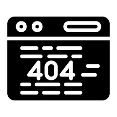 error 404 glyph icon