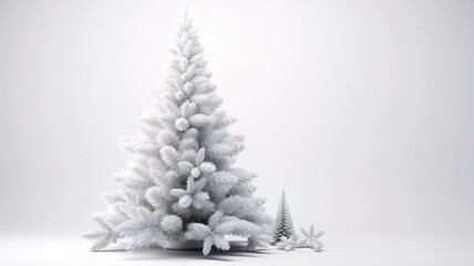 Christmas tree on minimalist white background