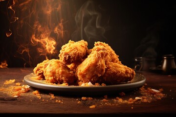a fried chicken plain background