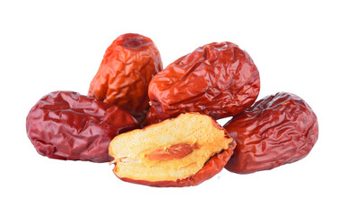 Dried red date or Chinese jujube on transparent png