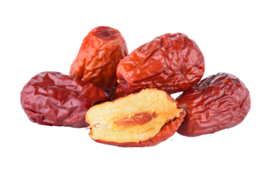Dried red date or Chinese jujube on transparent png