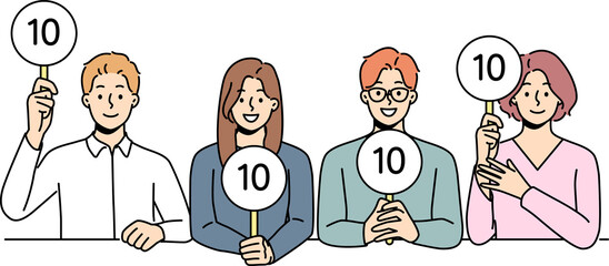 Judges give points to contestant