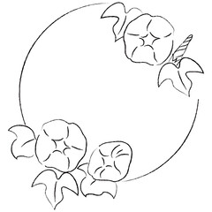 朝顔のイラストフレーム