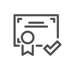 Diploma and certificate related icon outline and linear symbol.
