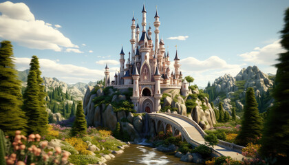 Enchanted Castle 3D, created with Generative Al technology.