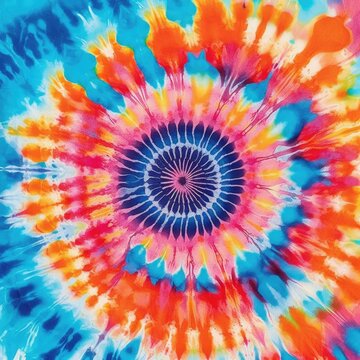 Vibrant tie-dye background with a mesmerizing spiral pattern, created with Generative Ai Technology © pham