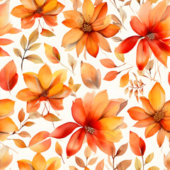 Obraz premium Flower Leave Seamless Pattern
