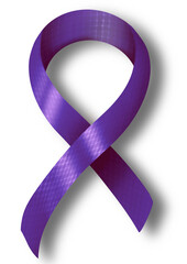 Purple January bow, indicative purple January bow to combat leprosy, hand drawn illustration. PNG