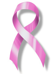 Pink October bow, pink October ribbon for breast cancer prevention, hand drawn illustration. PNG