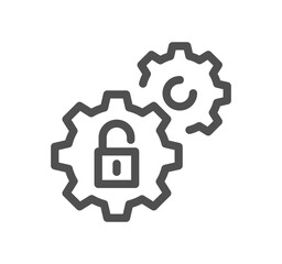 Password related icon outline and linear symbol.
