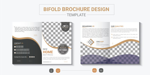  Creative and modern real estate bifold brochure template design