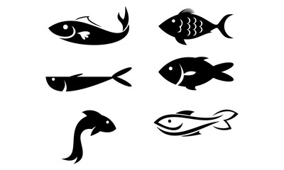 set fish logo template - obrazy, fototapety, plakaty