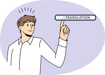 Translation online technologies button concept
