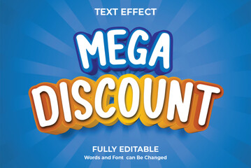 Editable text style effect Mega discount text style theme