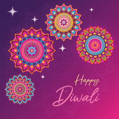 Indian festival Happy Diwali with Diwali props, holiday Background, Diwali celebration greeting card, vector illustration design.