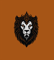 Royal king lion crown symbol. Lion animal logo. Wild animal identity icon. Vector illustration.