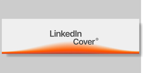 Orange minimalist linkedin cover banner with blurred gradient background