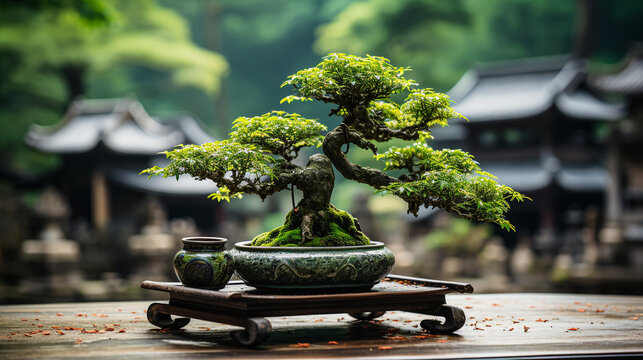 bonsai tree in garden