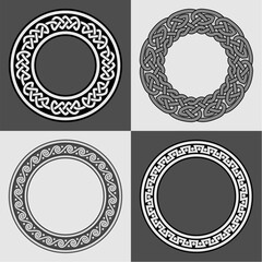 Round Celtic ornaments. Vector isolated.