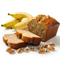 Bread isolated on white (generative AI)